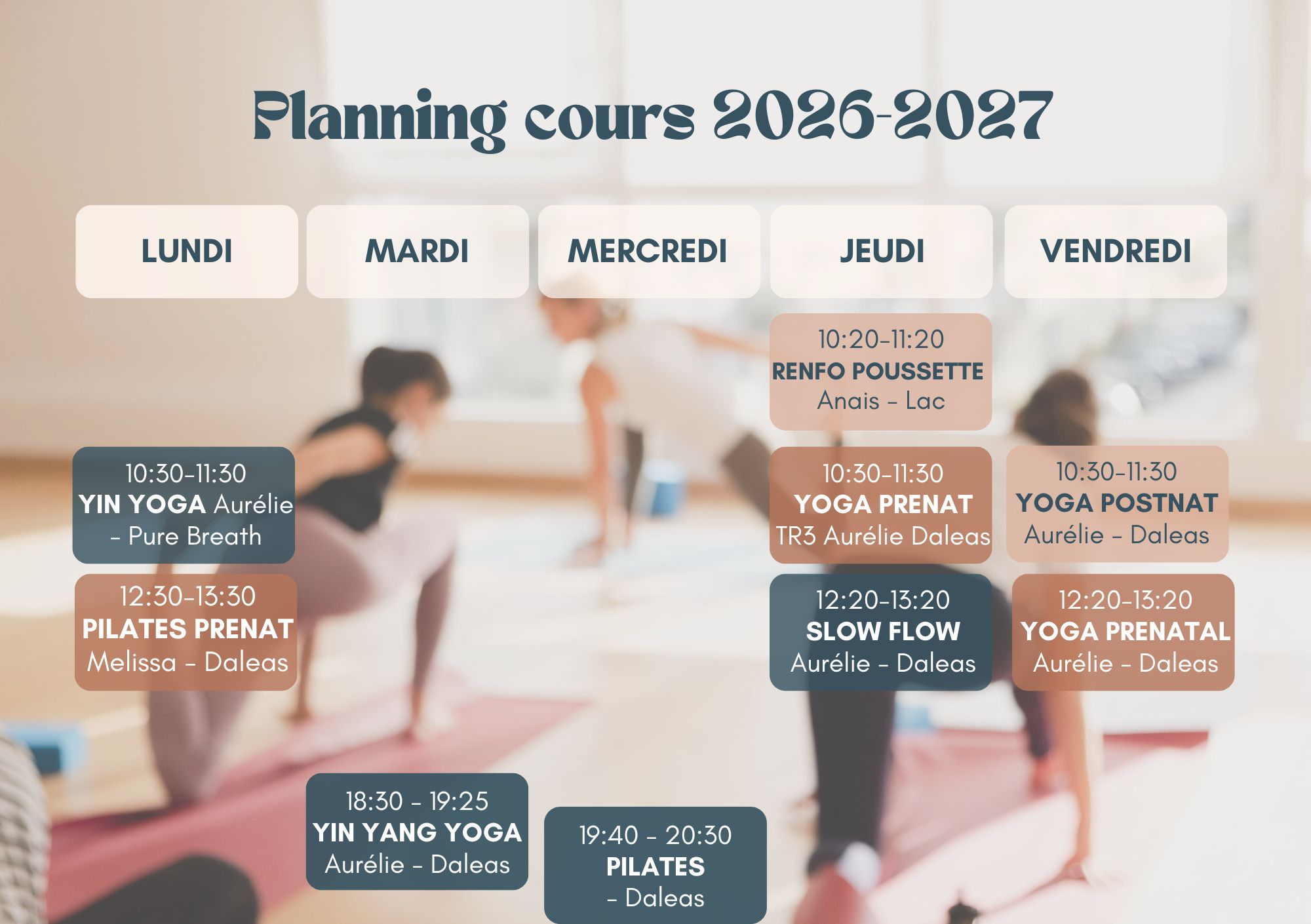 Planning rentrée 2026